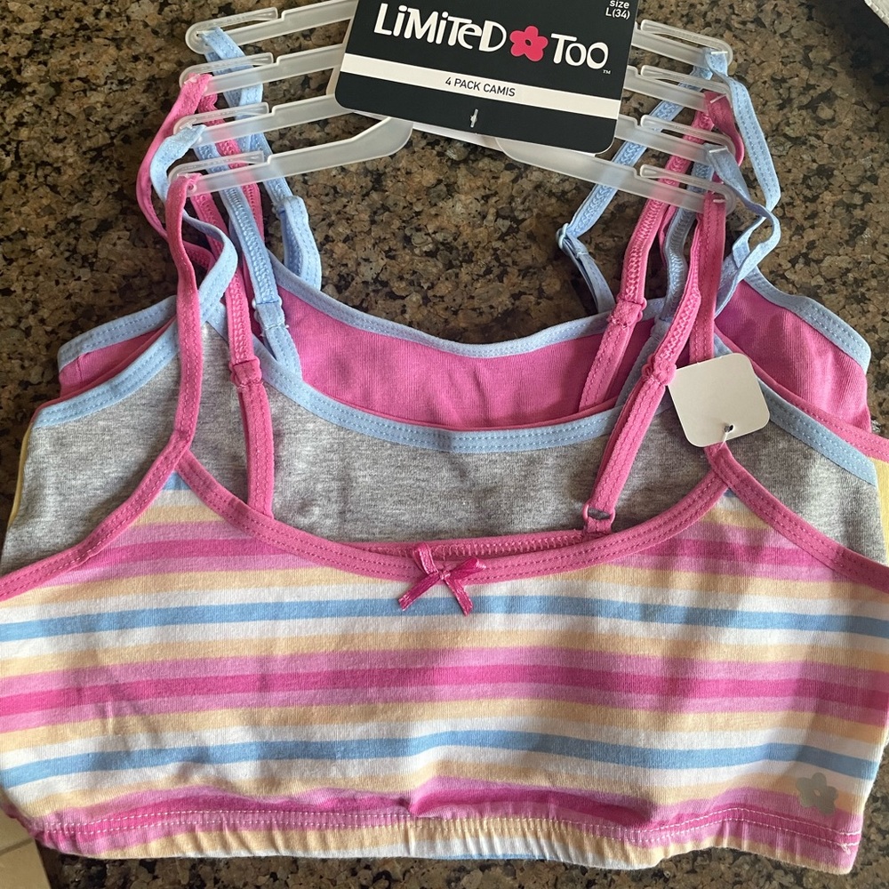 NWT 4 pack of Limited Too bralettes